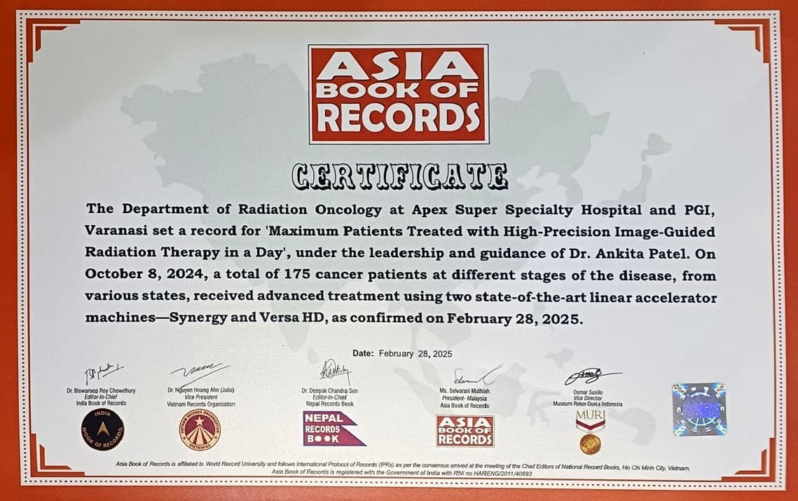Asia Book of Records certificate