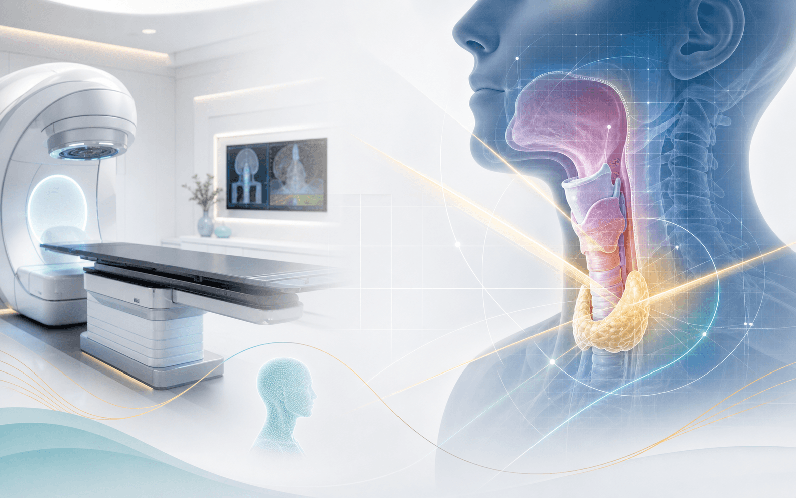 AI generated head and neck cancer radiotherapy planning illustration